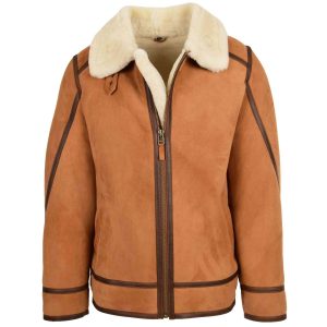 BUNERI Chaqueta B3 de Piel de Oveja Estilo Top Gun