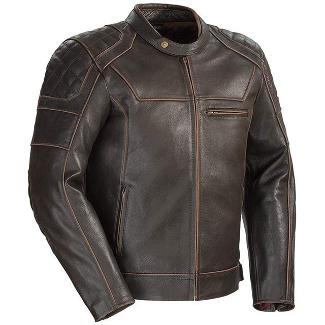 Chaqueta de moto de cuero auténtico para hombre Cortech Dino
