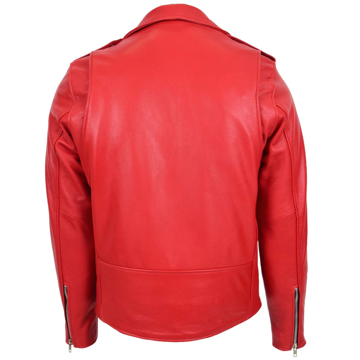 BUNERI Biker de Cuero Kyle Rojo Heavy Duty Brando Hombre - Imagen 3