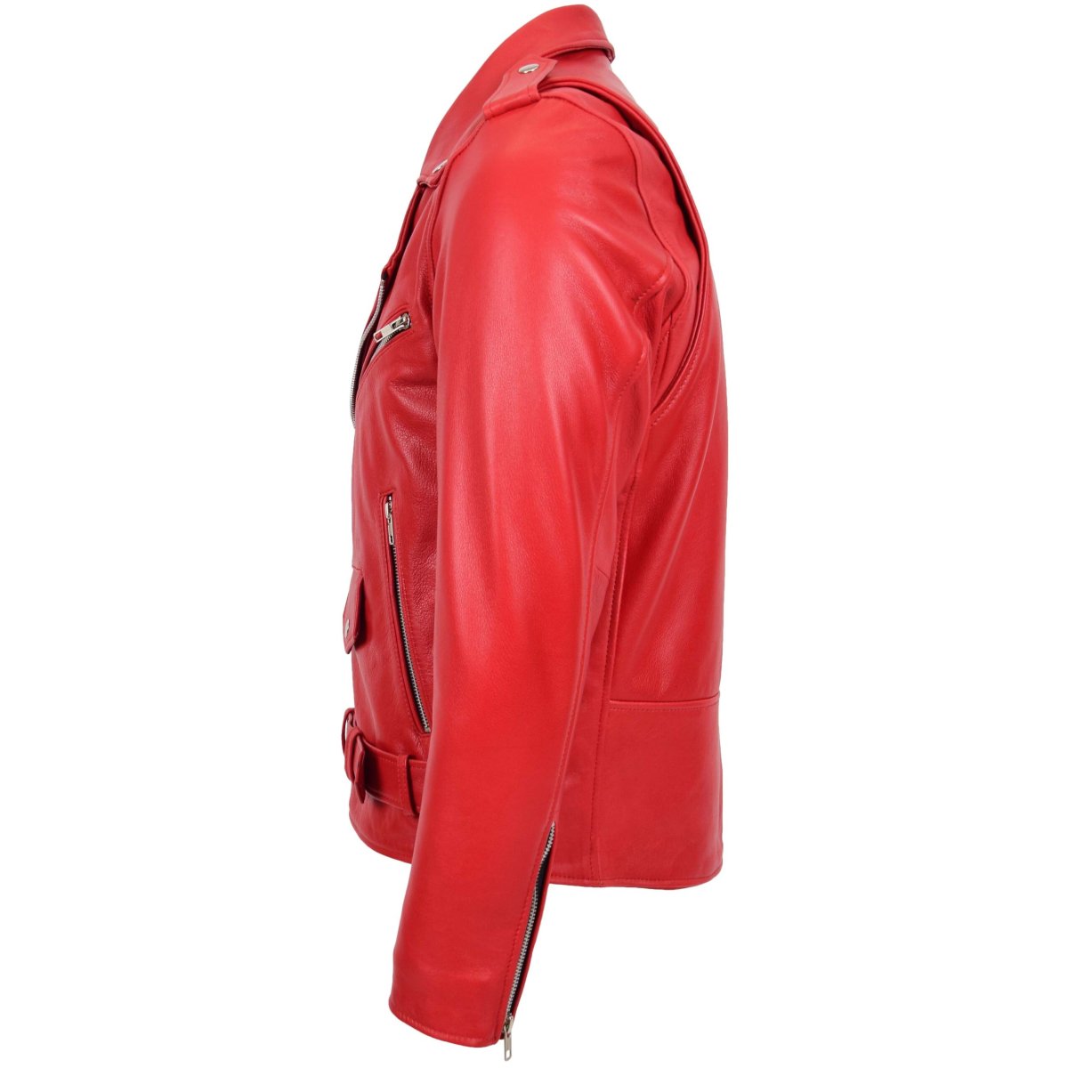 BUNERI Biker de Cuero Kyle Rojo Heavy Duty Brando Hombre - Imagen 6