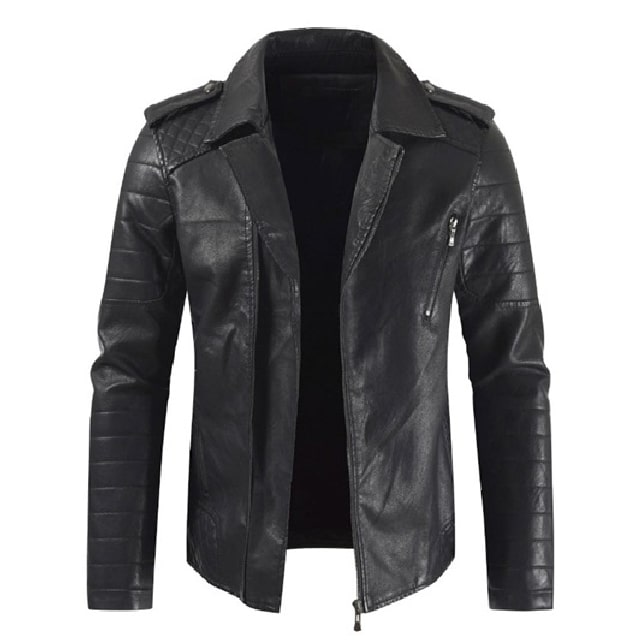Chaqueta de hombre de piel de cordero auténtica con cuello con solapas. - Imagen 2