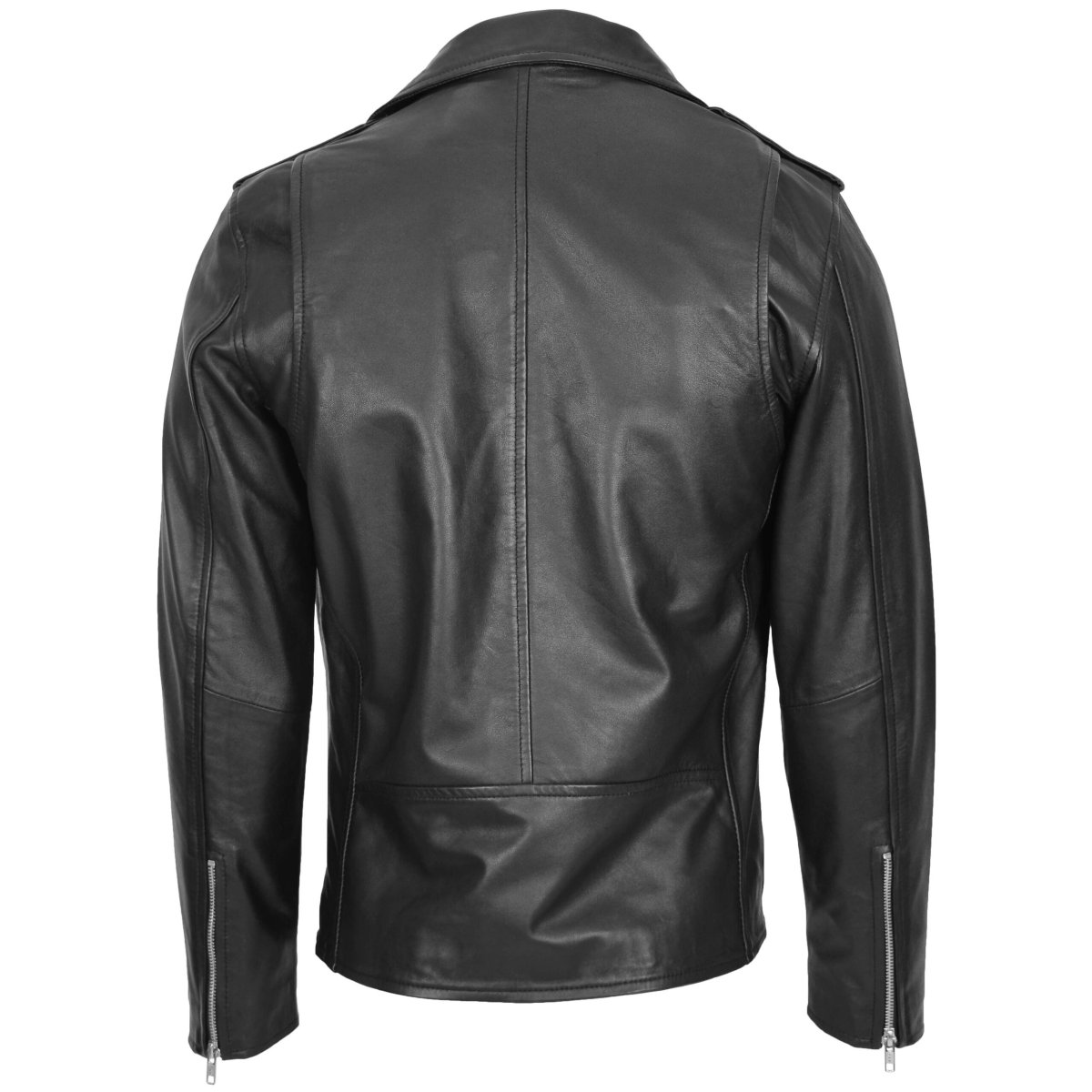 BUNERI Chaqueta Biker de Cuero Estilo Brando para Hombre - Imagen 3