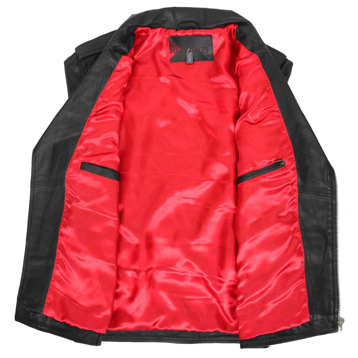 BUNERI Chaqueta Biker de Cuero Estilo Brando para Hombre - Imagen 7
