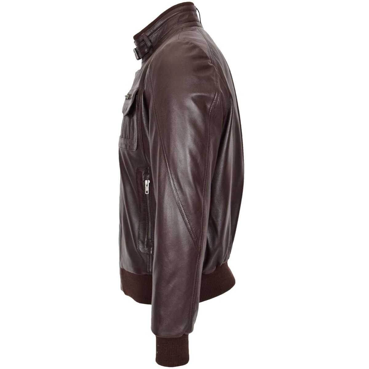 BUNERI Chaqueta Aviador de Cuero Tom Marrón - Imagen 6