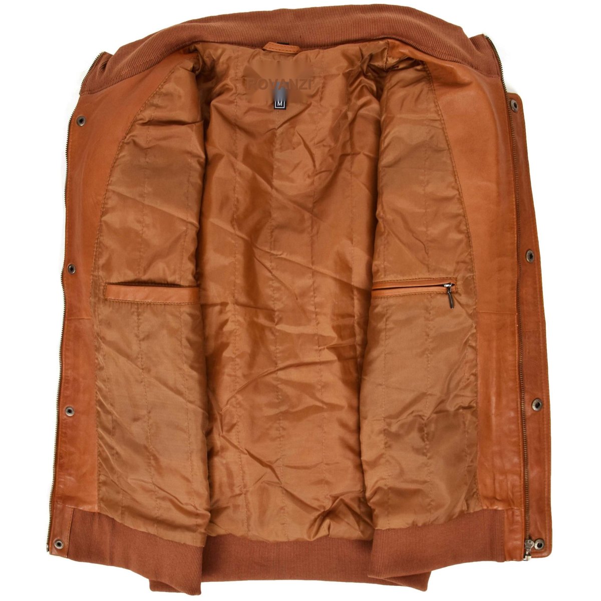 BUNERI Bomber de Cuero Tostado Vuelo para Hombre - Imagen 7