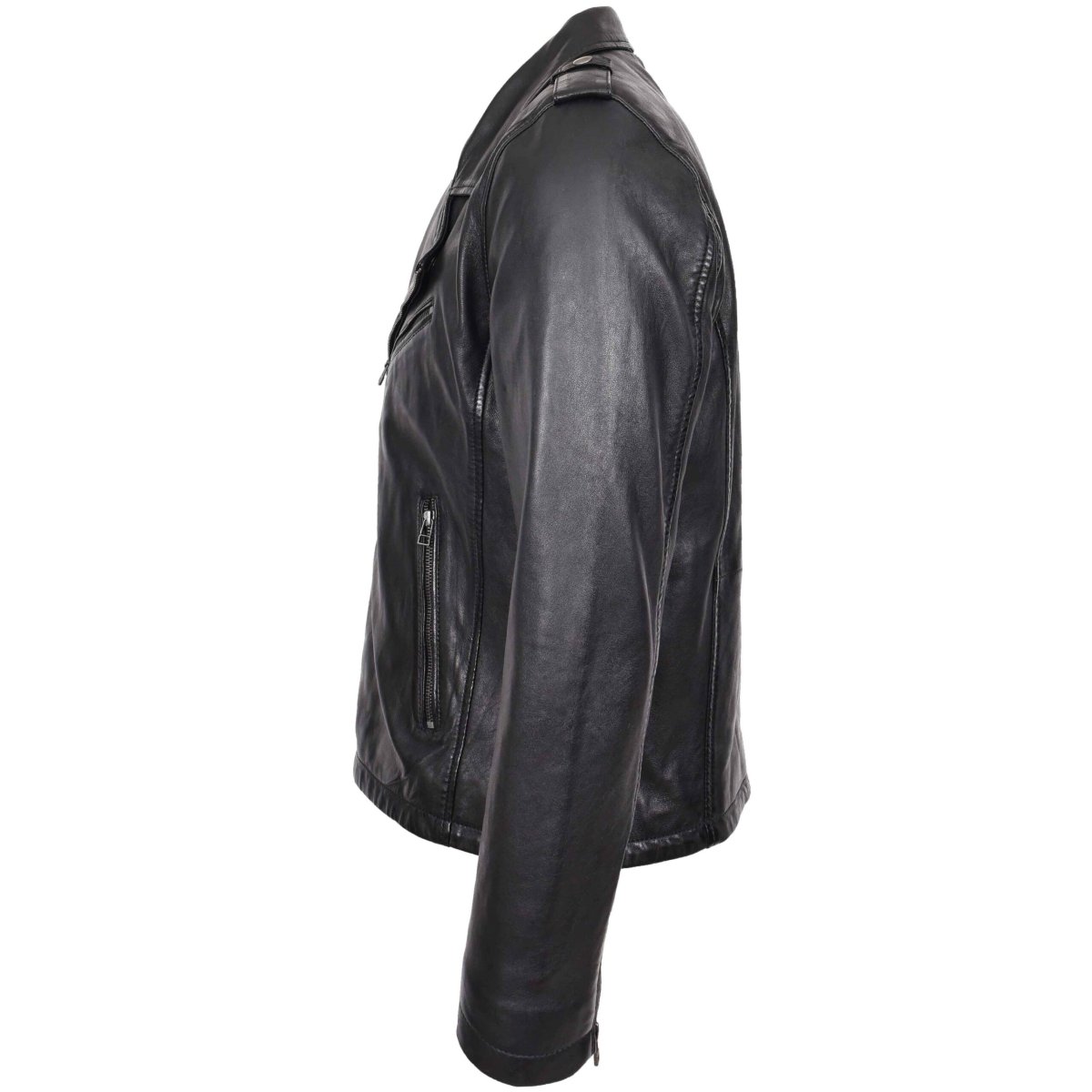 BUNERI Biker de Cuero Daylen Negro Brando Cremallera Cruzada - Imagen 6
