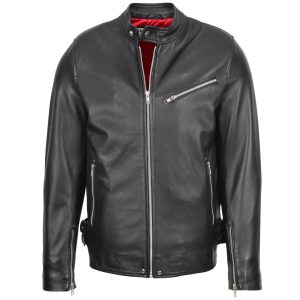 BUNERI Chaqueta Biker Cafe Racer de Cuero Gerard Negro