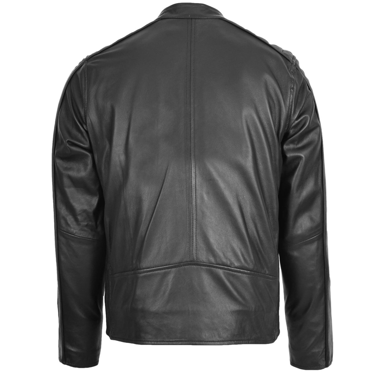 BUNERI Chaqueta Biker Casual de Cuero para Hombre Negro - Imagen 3