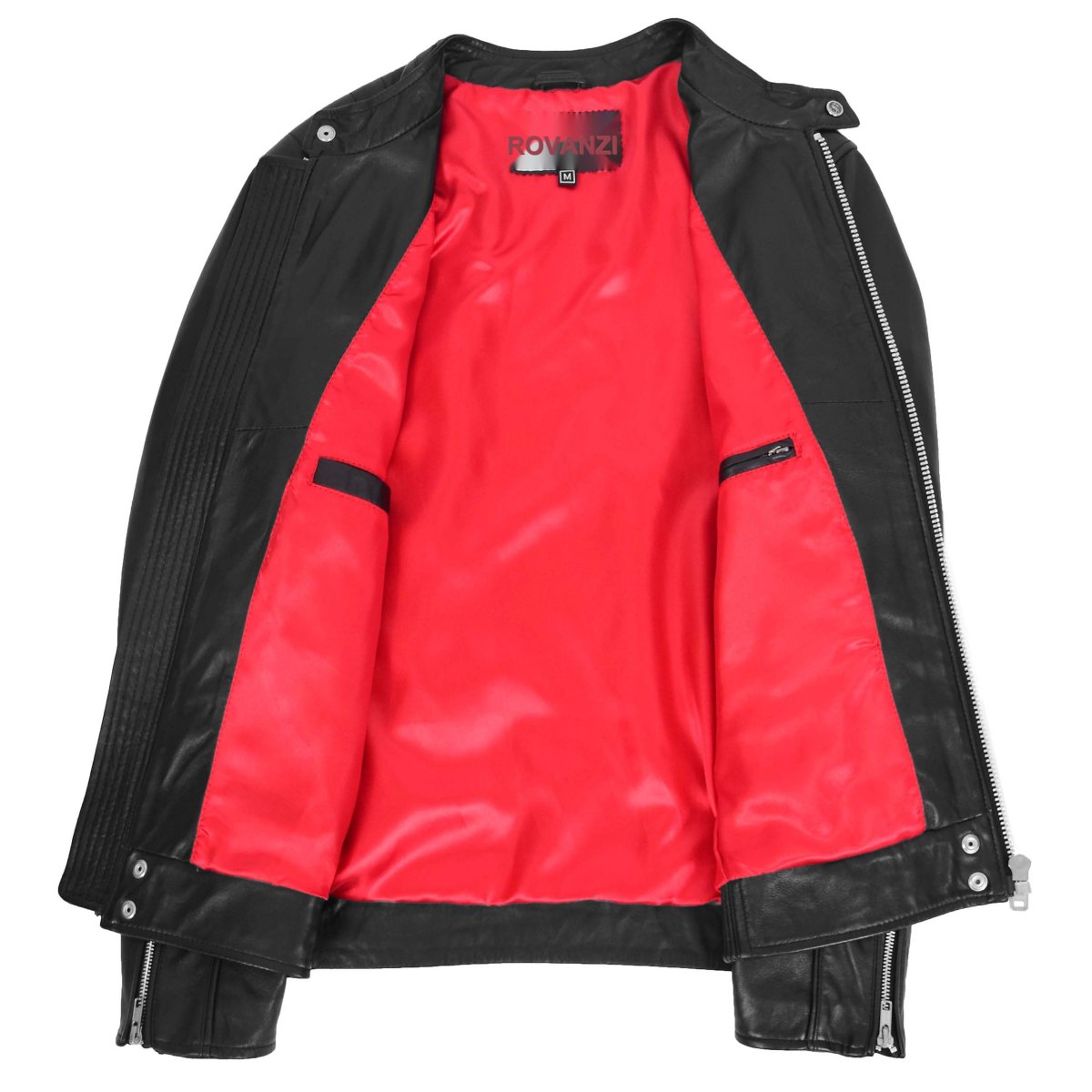 BUNERI Chaqueta Biker Casual de Cuero para Hombre Negro - Imagen 7