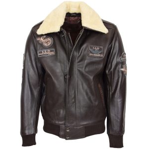 BUNERI Cuero Pilot-N Marrón con Cuello Desmontable