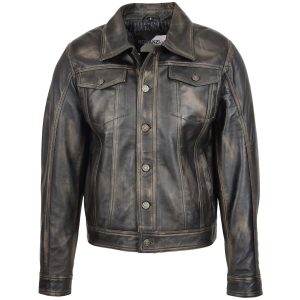 BUNERI Chaqueta Hombre Cuero Lee Rider Casual Bicolor