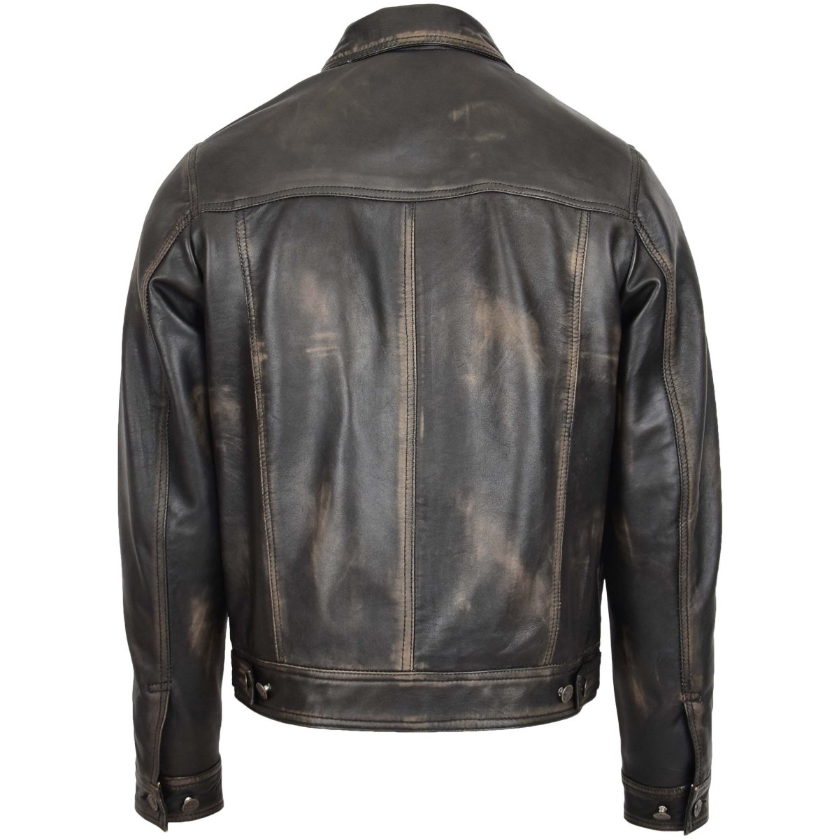 BUNERI Chaqueta Hombre Cuero Lee Rider Casual Bicolor - Imagen 3