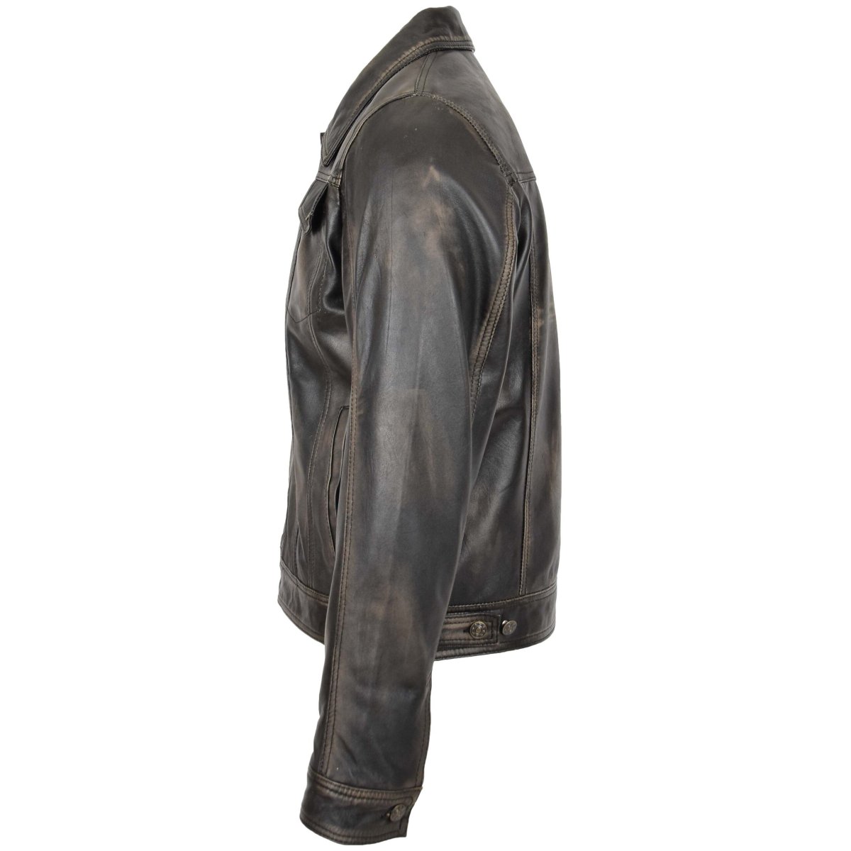 BUNERI Chaqueta Hombre Cuero Lee Rider Casual Bicolor - Imagen 6