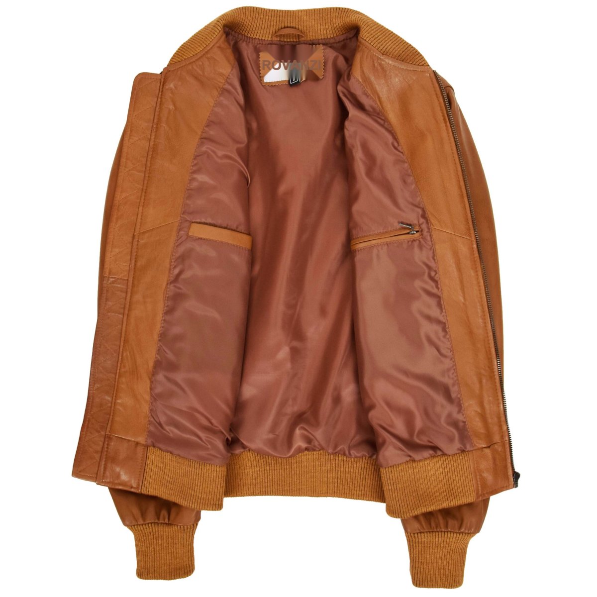 BUNERI Ryan Chaqueta Bomber MA-1 de Cuero Tostado - Imagen 7