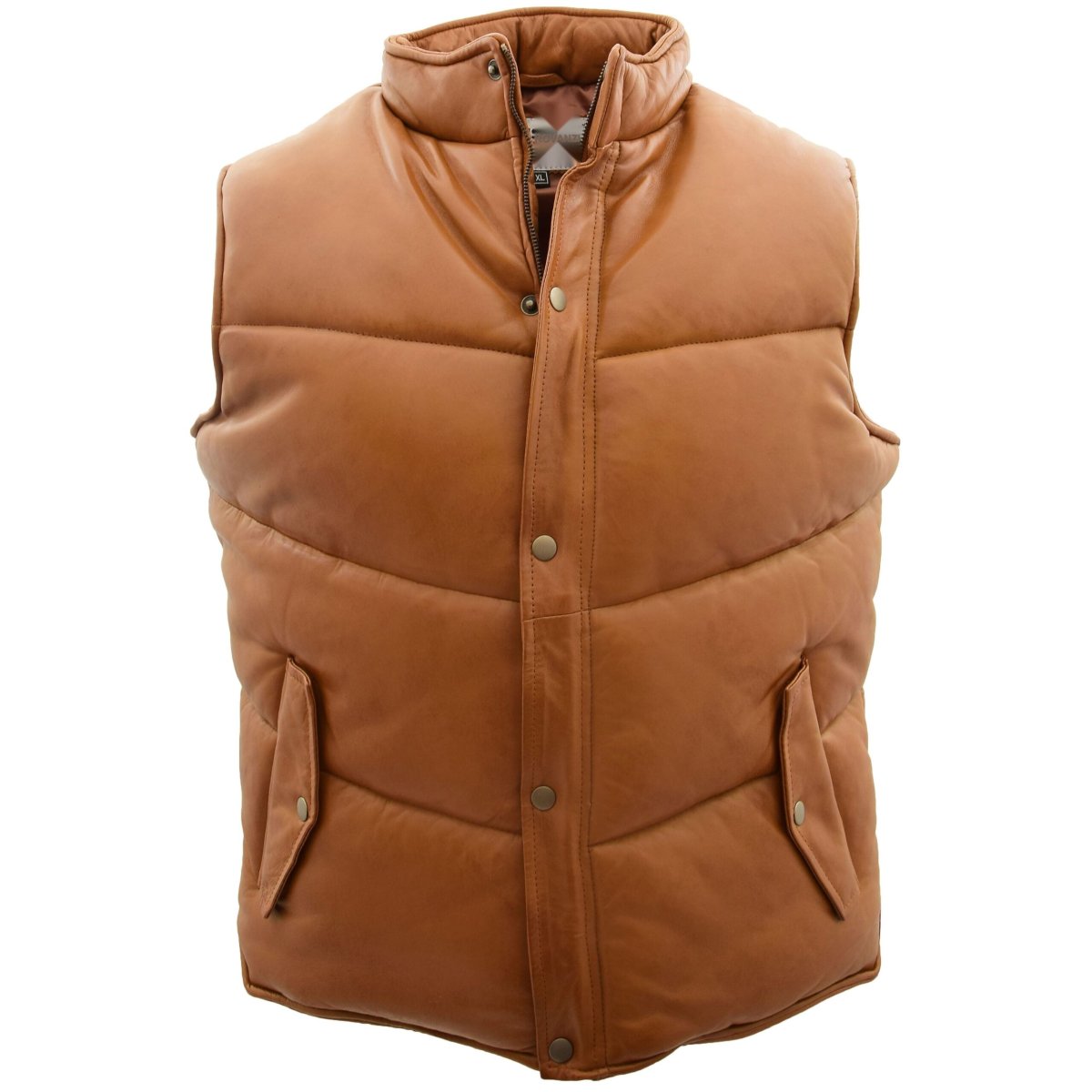 BUNERI Chaleco Hombre Cuero Puffer Body Warmer Tostado
