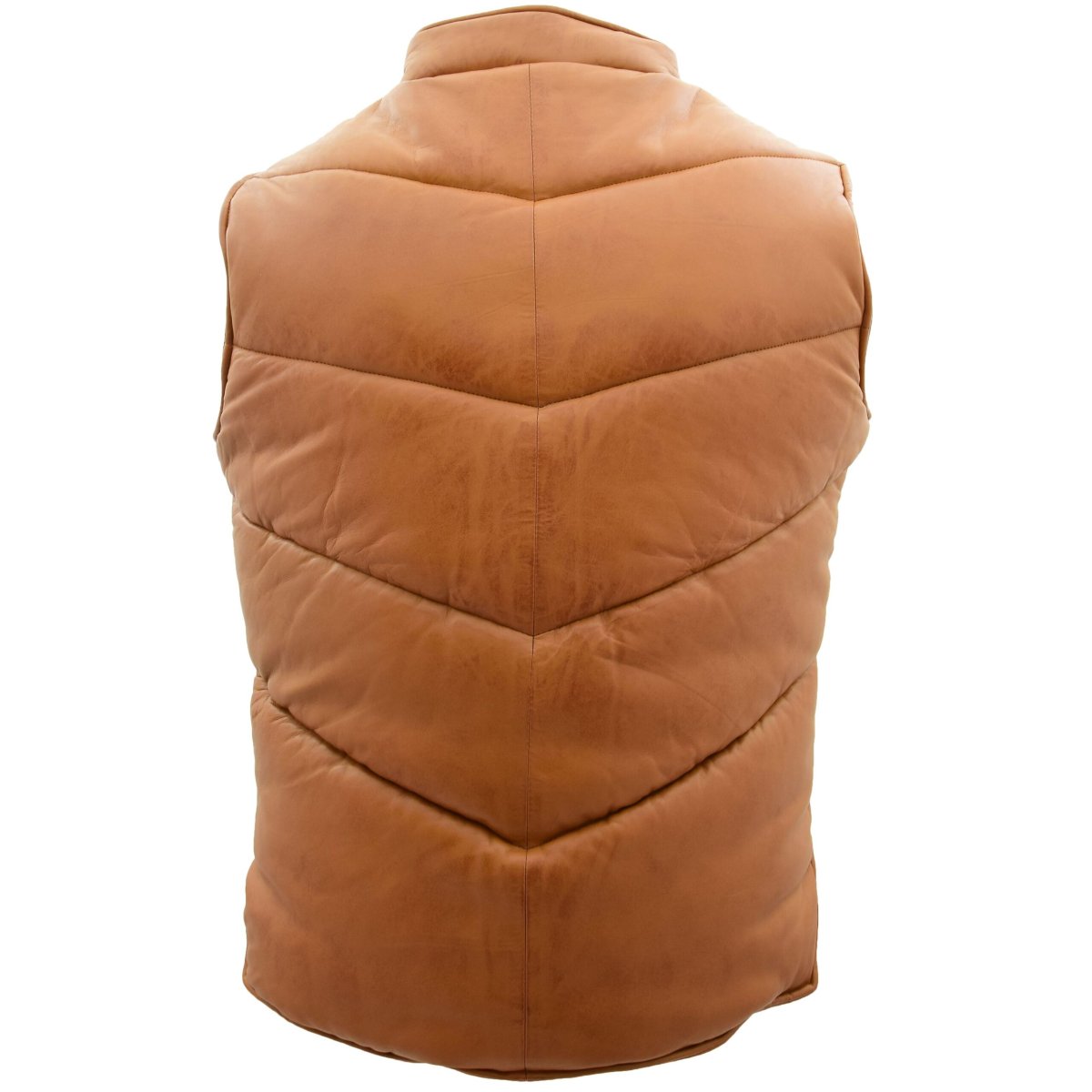 BUNERI Chaleco Hombre Cuero Puffer Body Warmer Tostado - Imagen 3