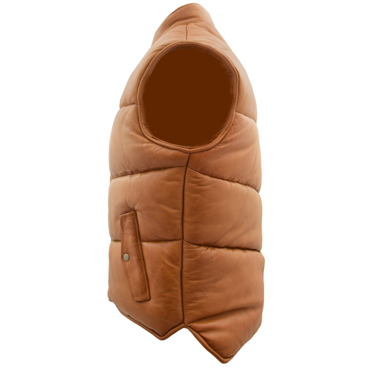 BUNERI Chaleco Hombre Cuero Puffer Body Warmer Tostado - Imagen 7