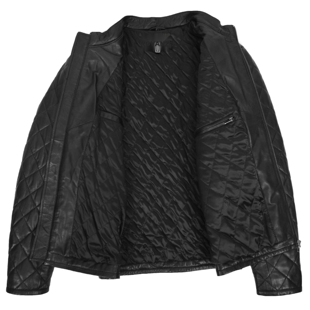 BUNERI Chaqueta Estilo Anorak Acolchada de Cuero Negro para Hombre - Imagen 7