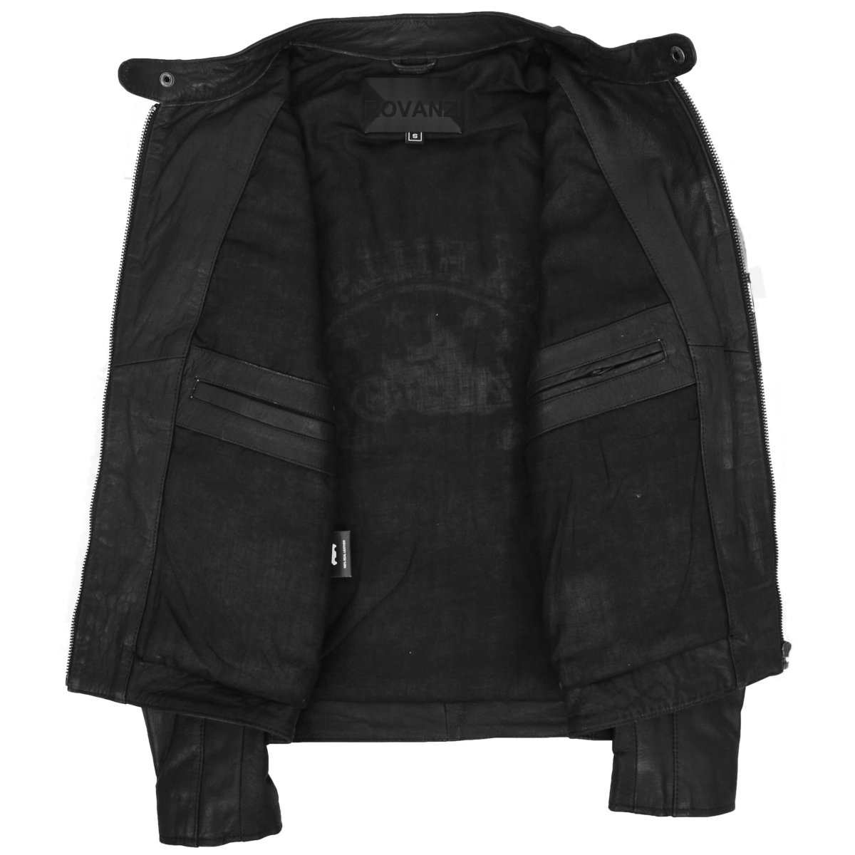 BUNERI Black Hills Chaqueta de Cuero para Hombre Marrón con Parches de Carreras - Imagen 7