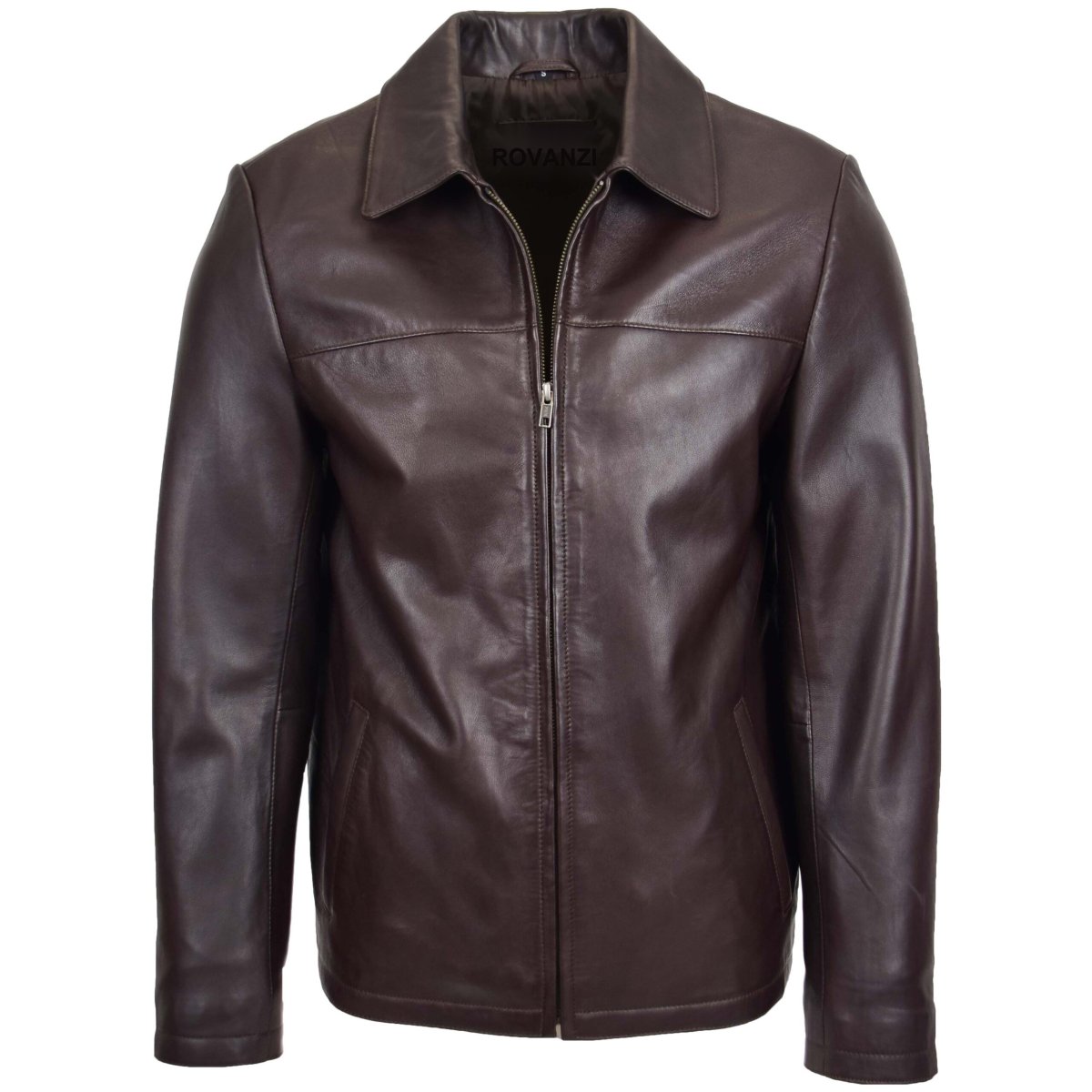 BUNERI Harrington de Cuero James Marrón - Imagen 2
