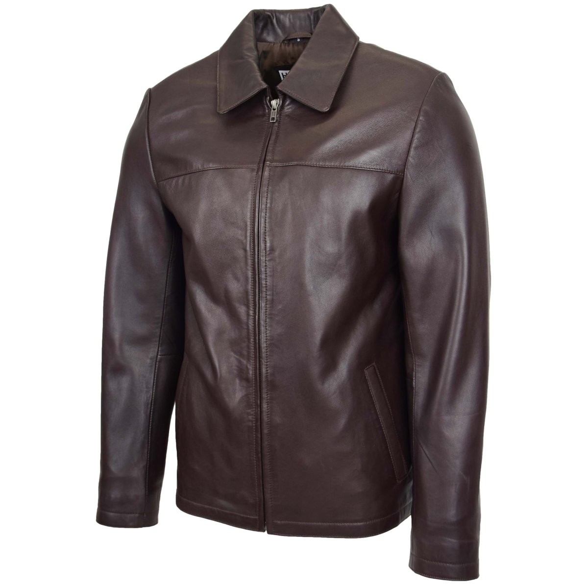 BUNERI Harrington de Cuero James Marrón - Imagen 4