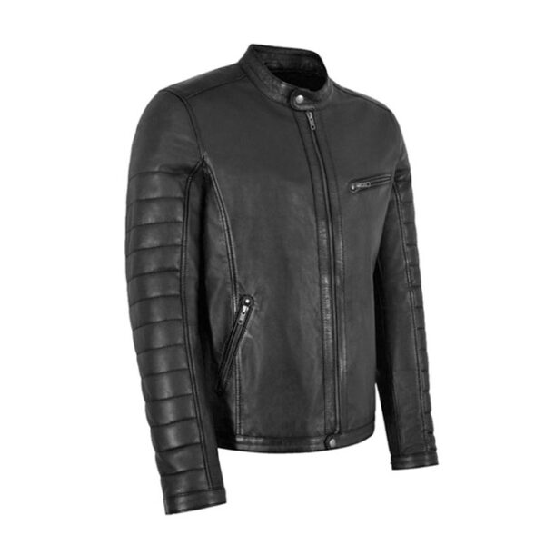 Chaqueta de moto estilo cafe racer para hombre, confeccionada en piel de cordero auténtica. - Imagen 4