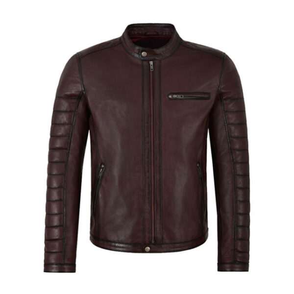 Chaqueta de moto estilo cafe racer para hombre, confeccionada en piel de cordero auténtica. - Imagen 5