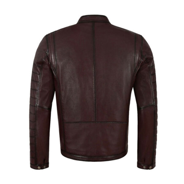 Chaqueta de moto estilo cafe racer para hombre, confeccionada en piel de cordero auténtica. - Imagen 6