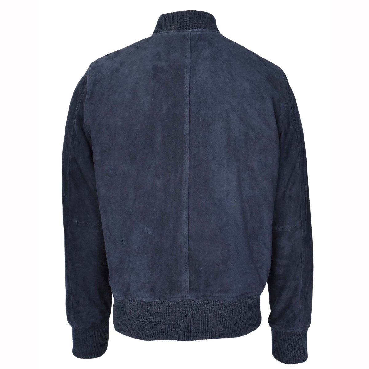 BUNERI Chaqueta Bomber de Ante de Cabra Auténtico para Hombre – Azul Marino - Imagen 3