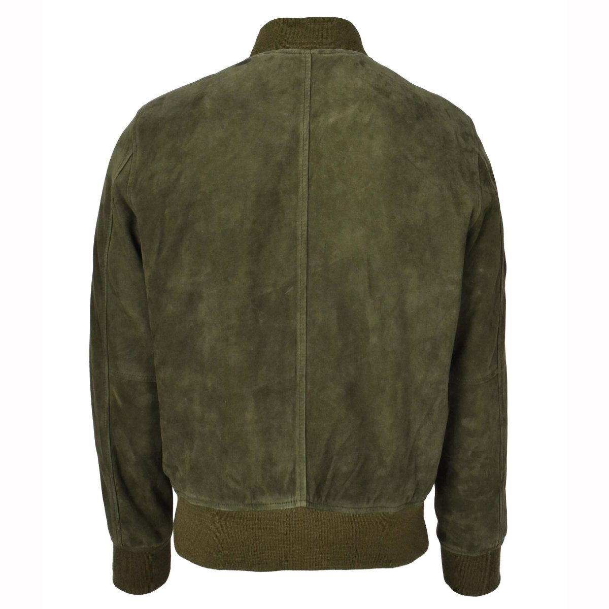 BUNERI Chaqueta Bomber de Ante de Cabra Auténtico Verde Oliva - Imagen 3