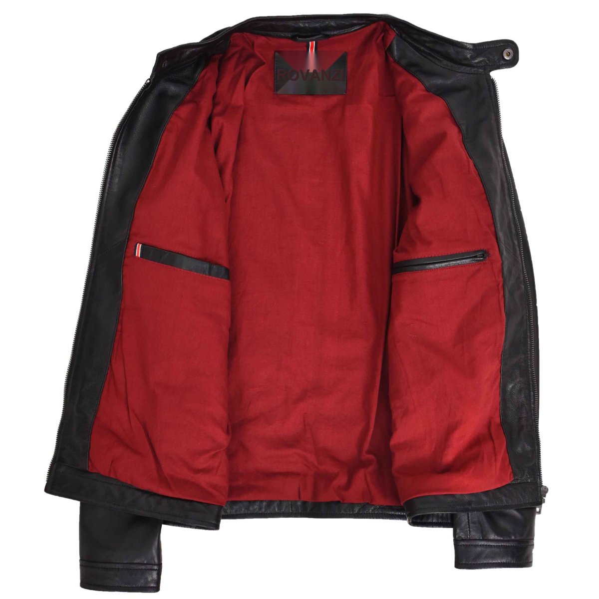 BUNERI Chaqueta Hombre Cuero Auténtico Estilo Biker Casual Negro - Imagen 7