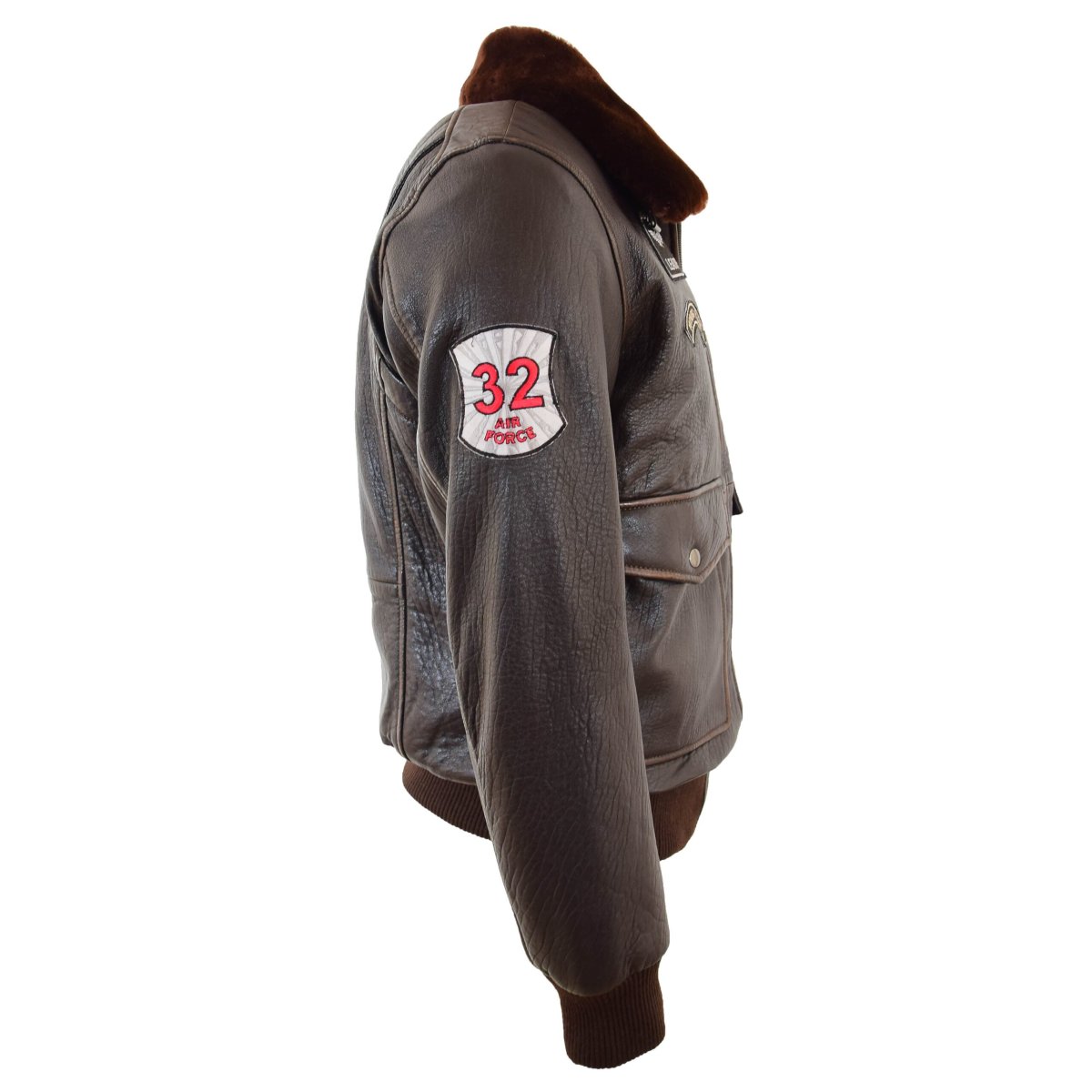 BUNERI G-1 Chaqueta de Cuero Aviador con Insignias - Imagen 6