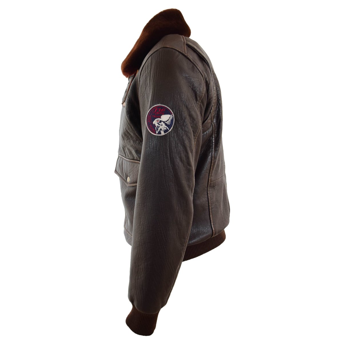 BUNERI G-1 Chaqueta de Cuero Aviador con Insignias - Imagen 7
