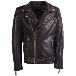 BUNERI Biker Nelson de Cuero de Nueva Zelanda Estilo Brando
