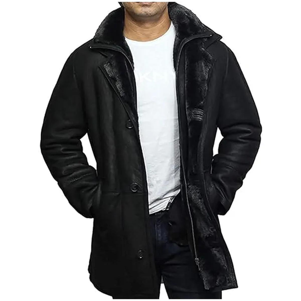 gabardina de piel de oveja negra - Imagen 5