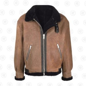 Chaqueta de piel de oveja para hombre forrada con piel de oveja