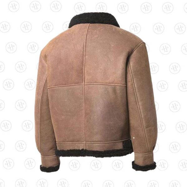 Chaqueta de piel de oveja para hombre forrada con piel de oveja - Imagen 4