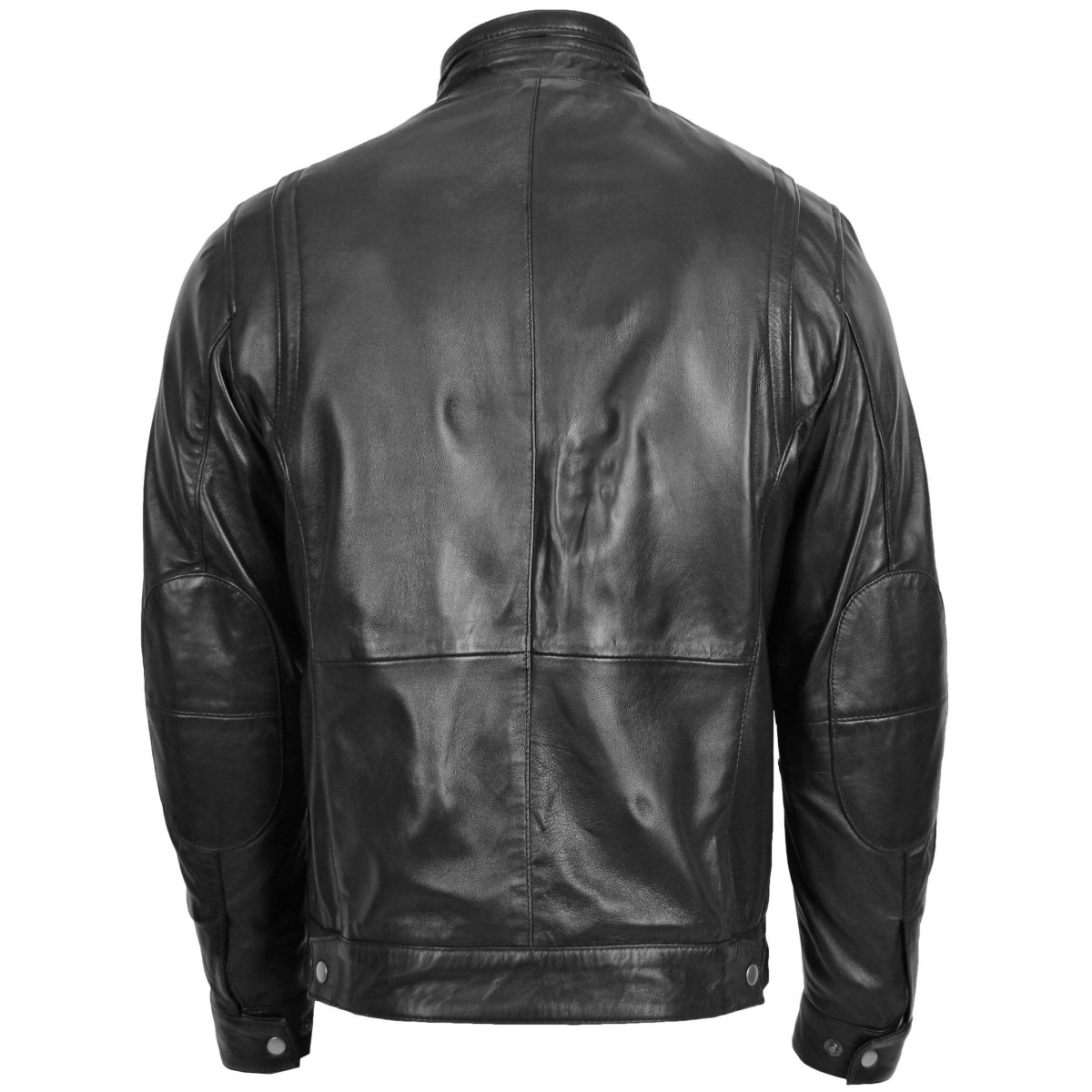 BUNERI Chaqueta de Cuero para Hombre con Cuello Alzado - Imagen 3