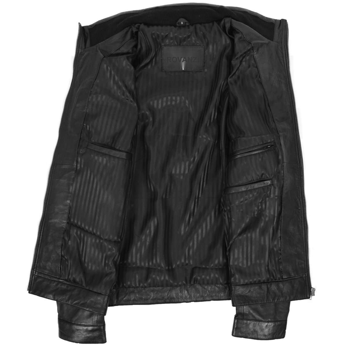 BUNERI Chaqueta de Cuero para Hombre con Cuello Alzado - Imagen 7