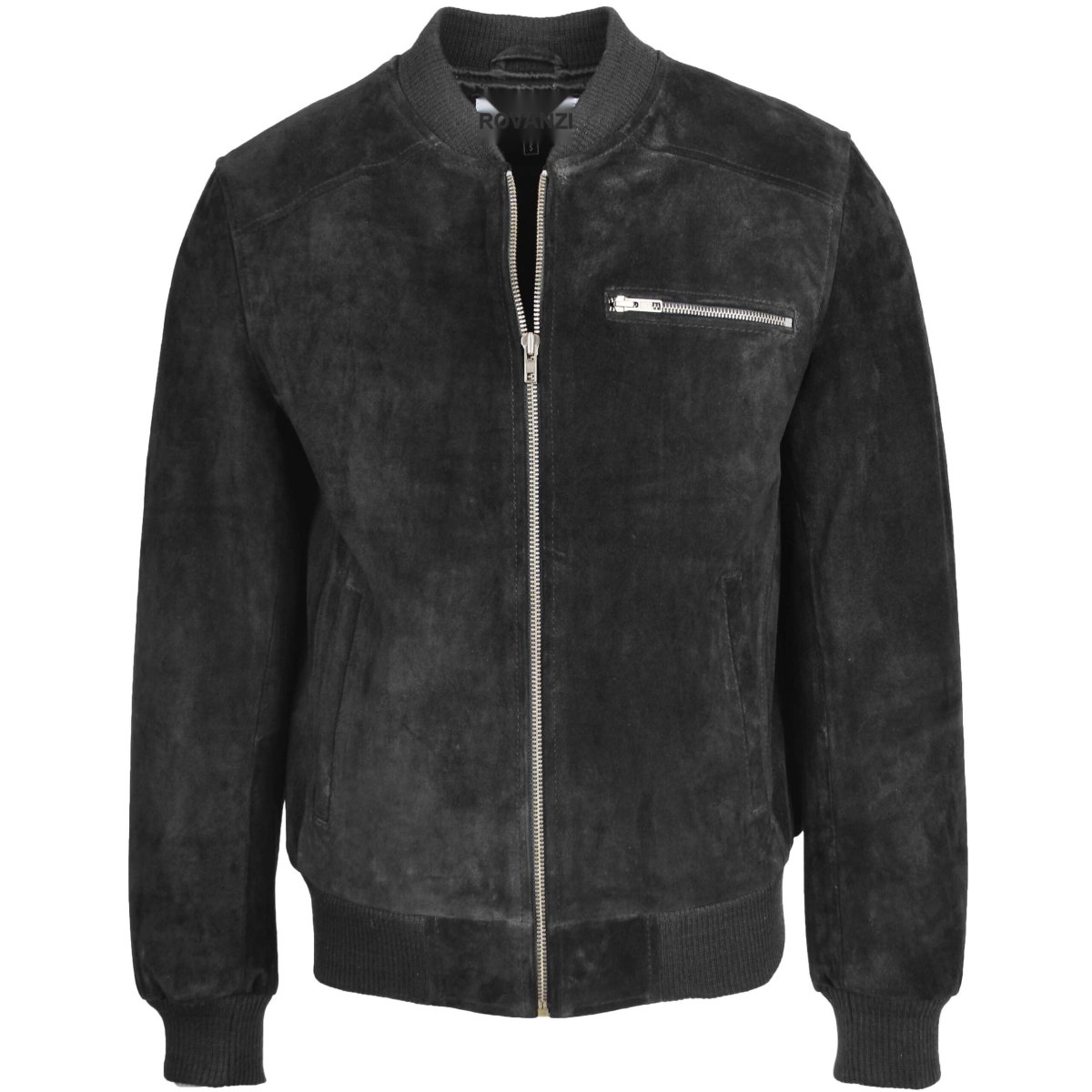 BUNERI Chaqueta Bomber Varsity de Piel de Ante Auténtica - Imagen 2