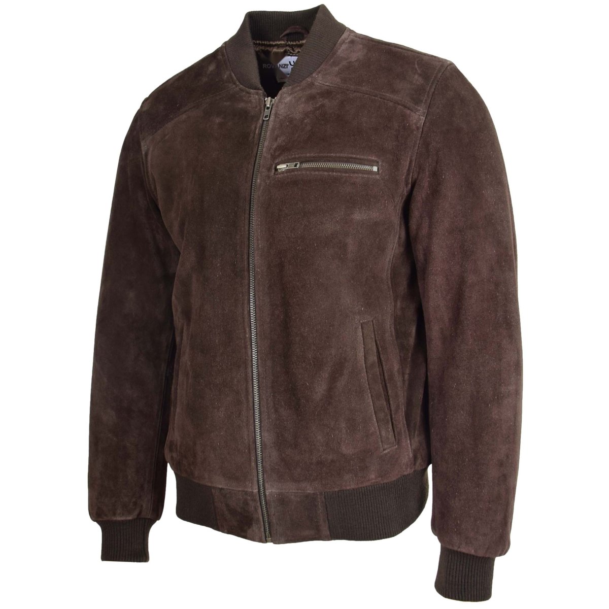 BUNERI Chaqueta Bomber Varsity de Ante para Hombre Marrón - Imagen 5