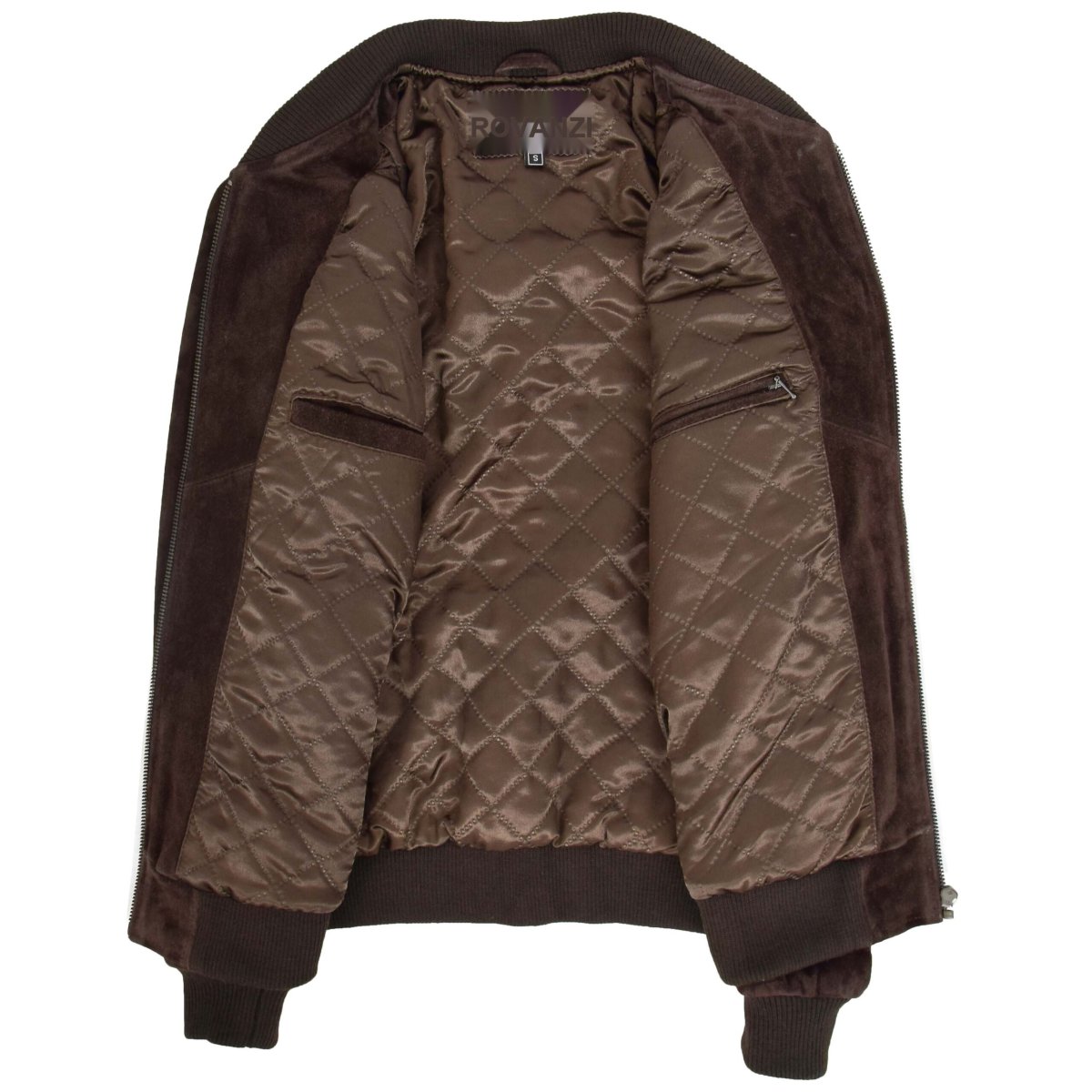 BUNERI Chaqueta Bomber Varsity de Ante para Hombre Marrón - Imagen 7