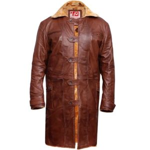 Gabardina de cuero auténtico para hombre Tom Hardy Bane