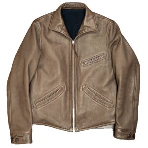 Chaqueta de moto para hombre de cuero genuino encerado