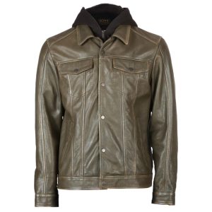 Chaqueta con capucha de piel de oveja Ruboff para hombre