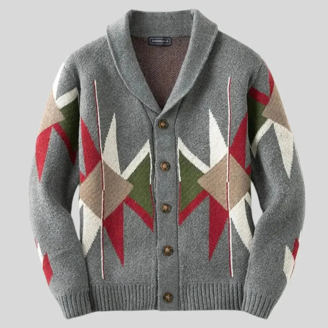 Cárdigan de lana con diseño jacquard - Imagen 3