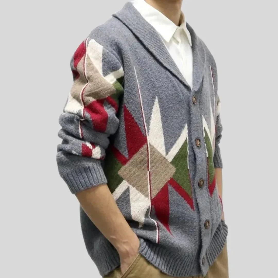 Cárdigan de lana con diseño jacquard - Imagen 4