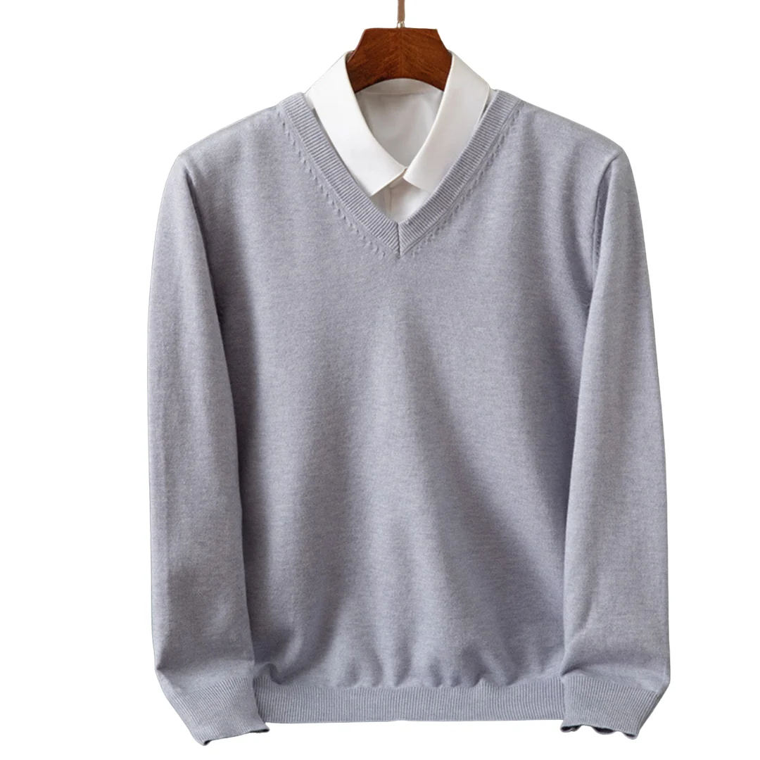 Elegante jersey de cachemira con cuello en V - Imagen 7