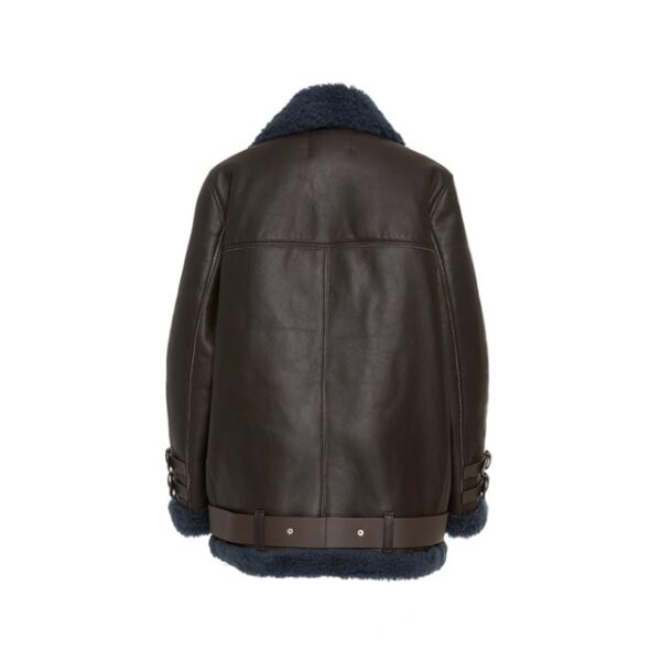 Chaqueta extragrande para mujer de Velocite, confeccionada en piel auténtica y piel de oveja. - Imagen 8
