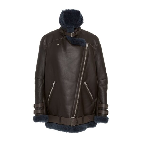 Chaqueta extragrande para mujer de Velocite, confeccionada en piel auténtica y piel de oveja. - Imagen 5